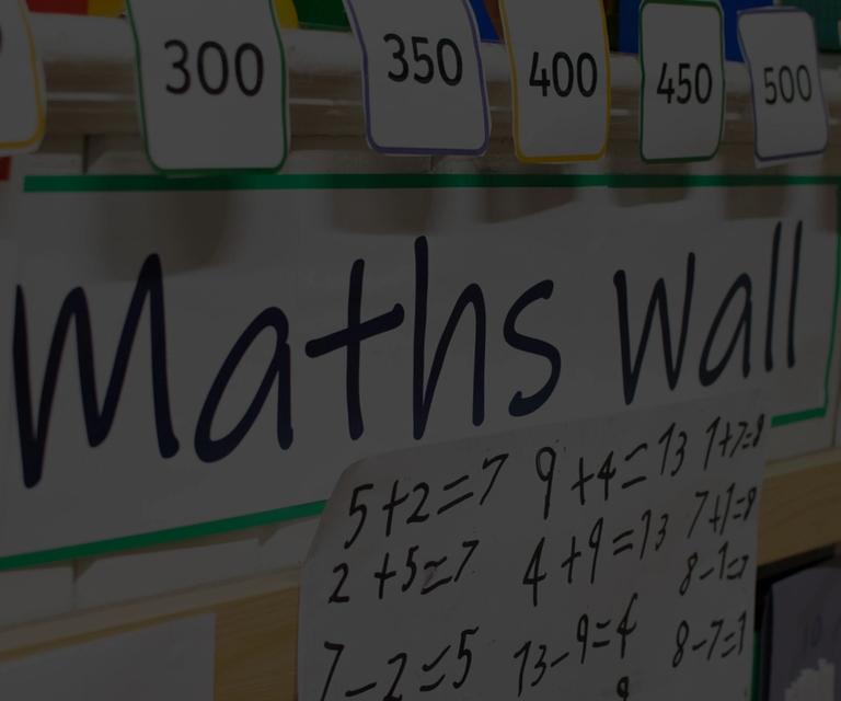 Maths wall in Maths — No Problem! Accredited Primary School