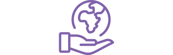 Real world relevance icon, showing a globe in a hand