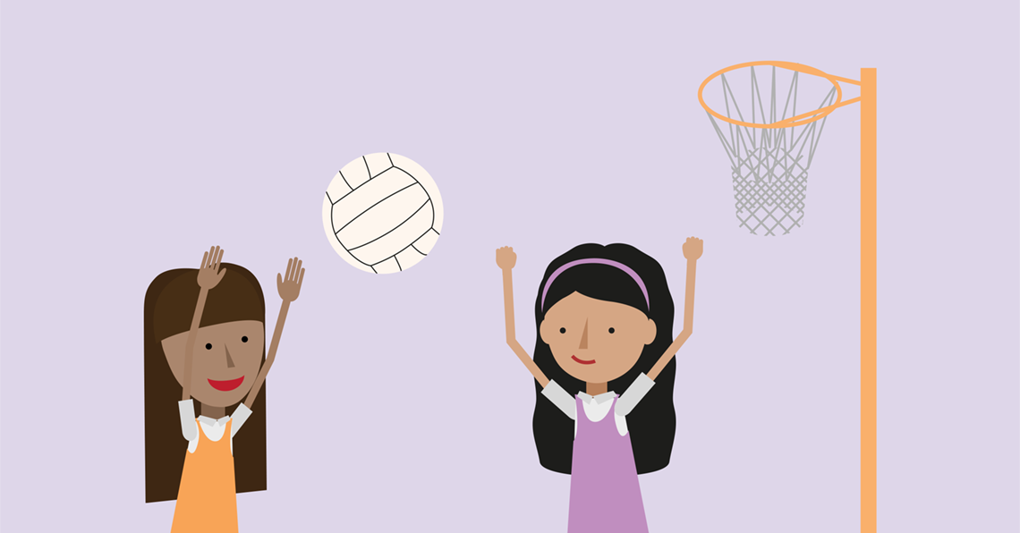 What maths concepts are used in the game of netball?