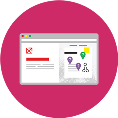 illustration of a Maths — No Problem! logo in a web browser showcasing the Hub product