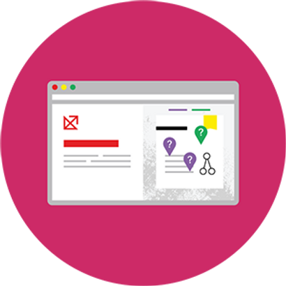 illustration of a Maths — No Problem! logo in a web browser showcasing the Hub product