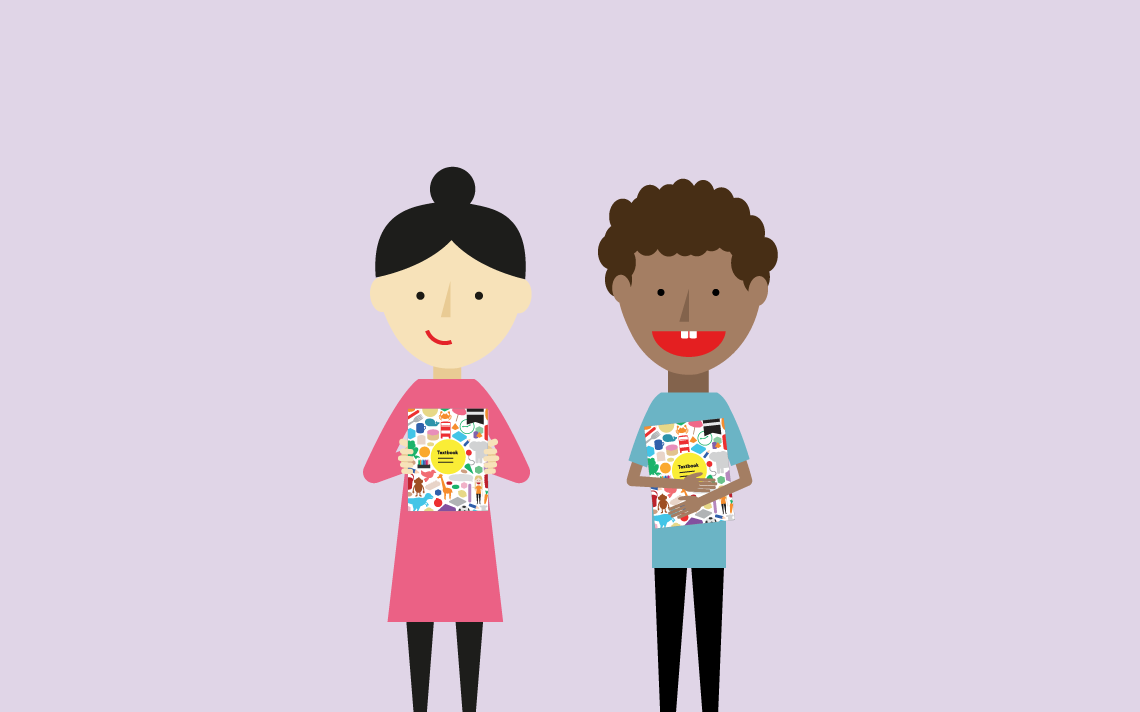 Two maths mastery students holding Maths — No Problem! textbooks