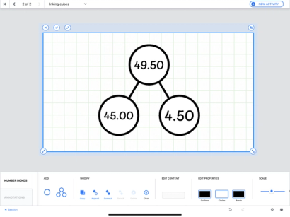 an example of a number bond in the Visualiser app
