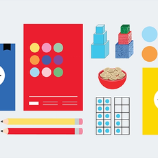 maths mastery 10 frame, pencils, counters and journals