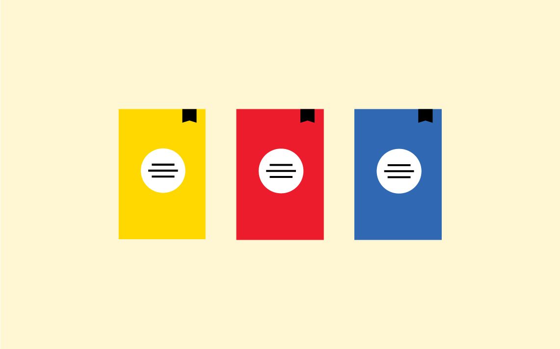 Three Maths — No Problem! books in a row. One yellow, one red, and one blue