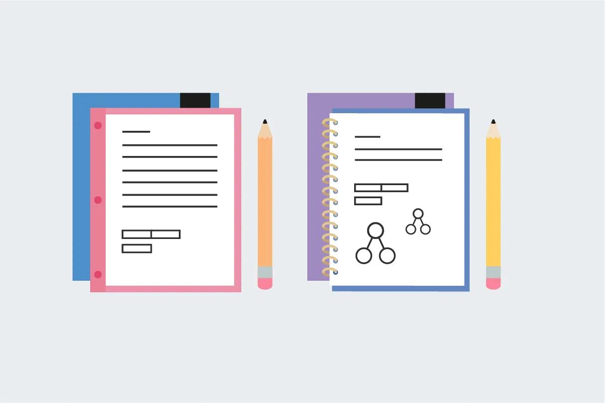 journalling books with pencils