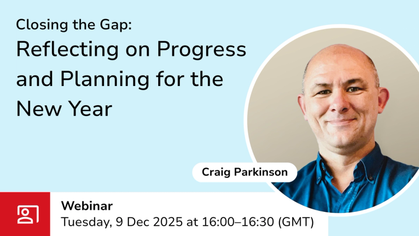 Closing the Gap webinar graphic with event details
