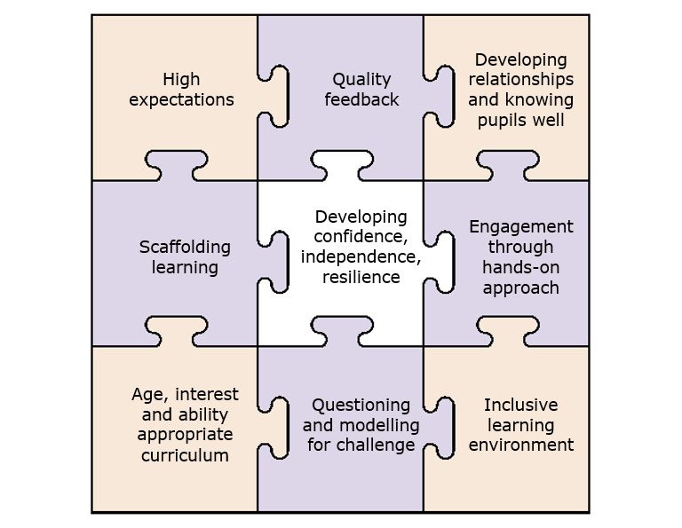 Nine key elements of the SEND inclusion jigsaw teaching strategy