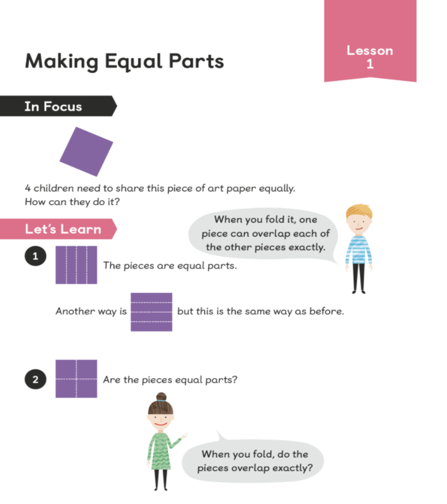 maths mastery textbook page on fractions