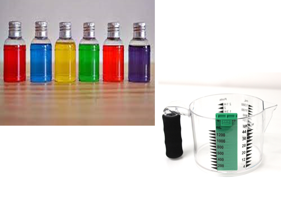 Using coloured liquids to distinguish different bottles for visually impaired students at World's End Junior School