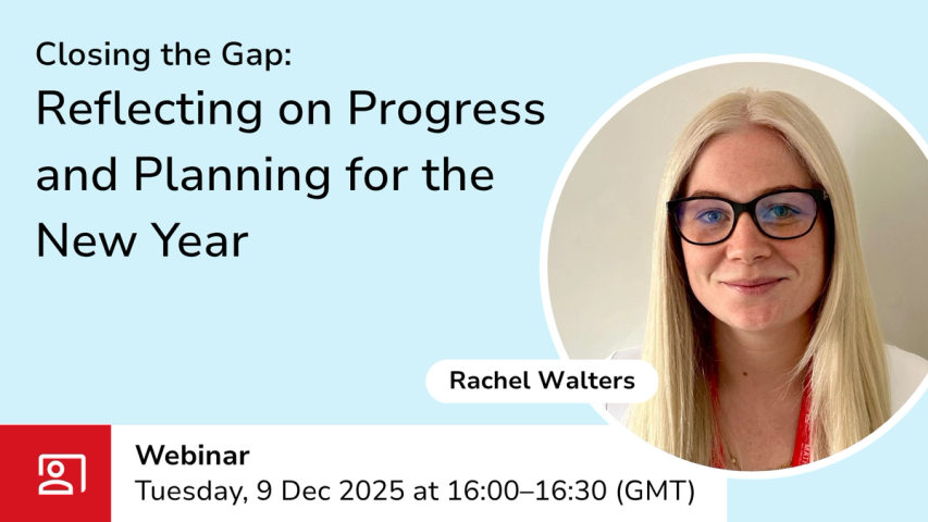 Closing the Gap webinar graphic with event details