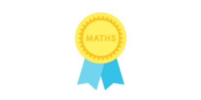 Blue and yellow Maths Excellence ribbon