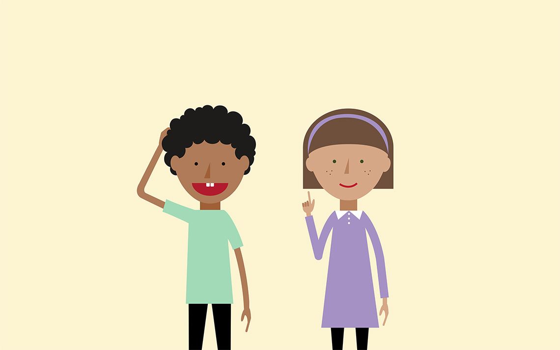 Two maths students, one looking confused,scratching his head and the other looking as though she understands