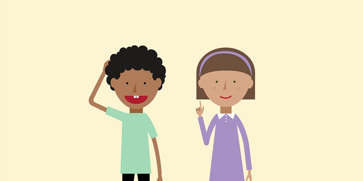 Two maths students, one looking confused,scratching his head and the other looking as though she understands