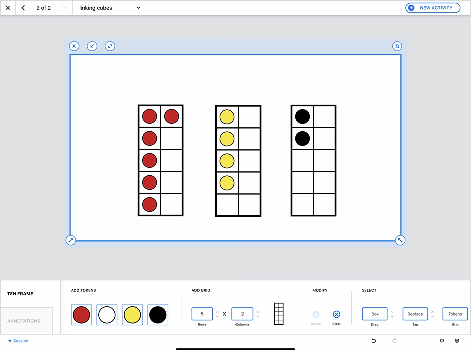 an example of ten frames in the Visualiser app