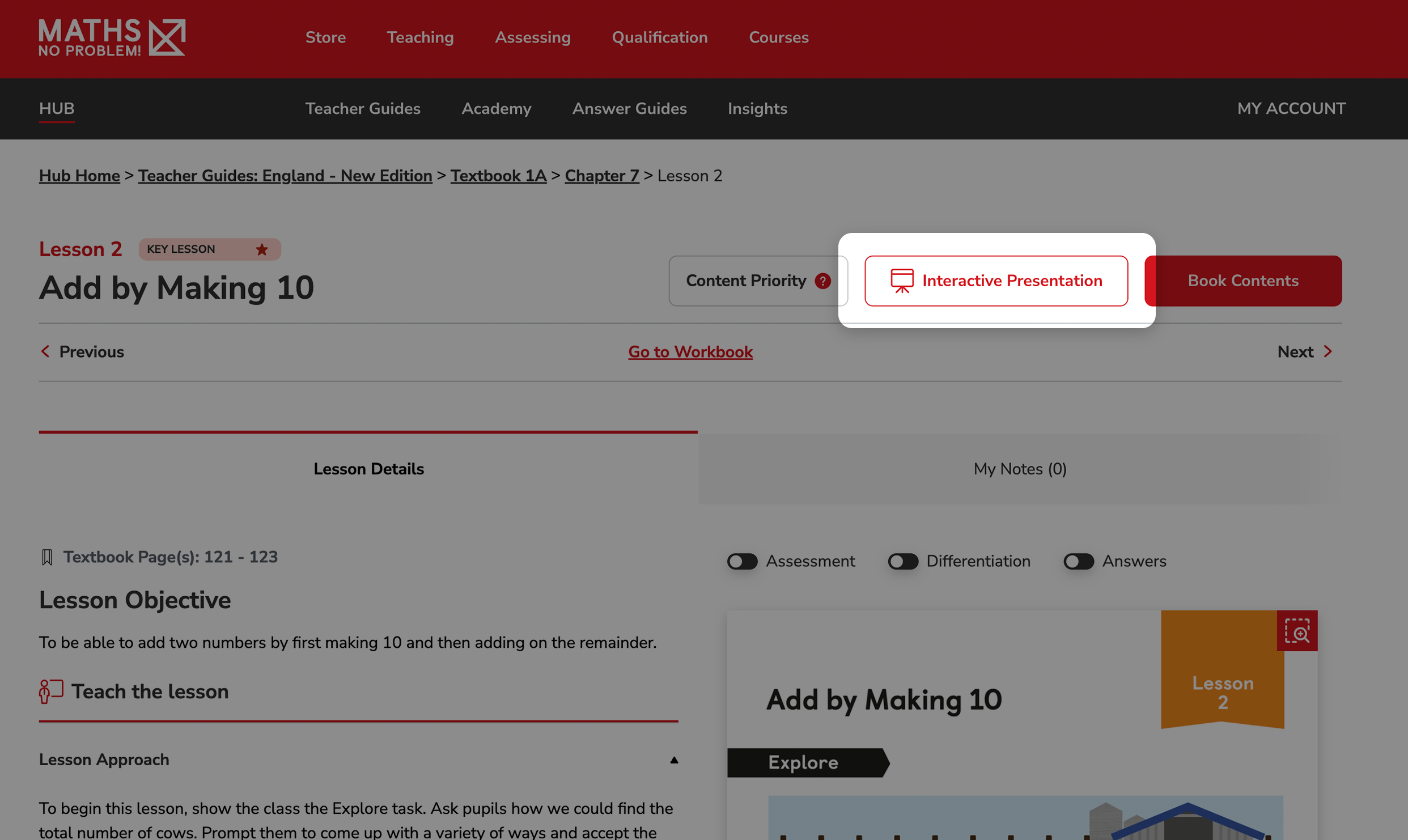 Interactive presentation button