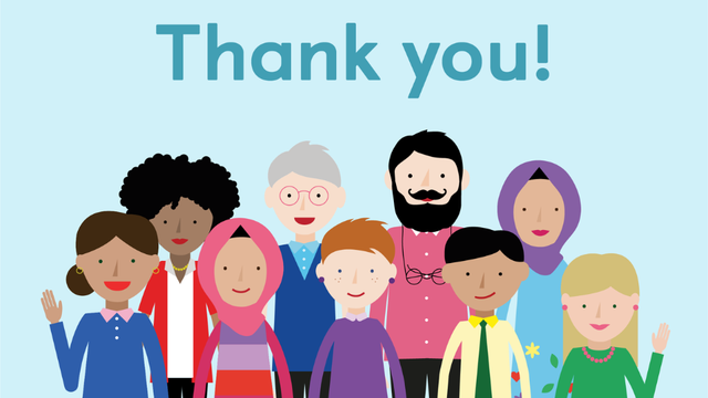 Maths — No Problem! thank you graphic with a group of diverse teachers