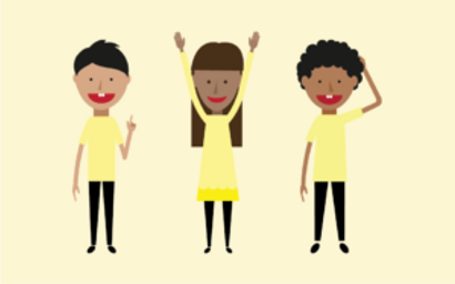 Three pupils showing excitement about maths mastery