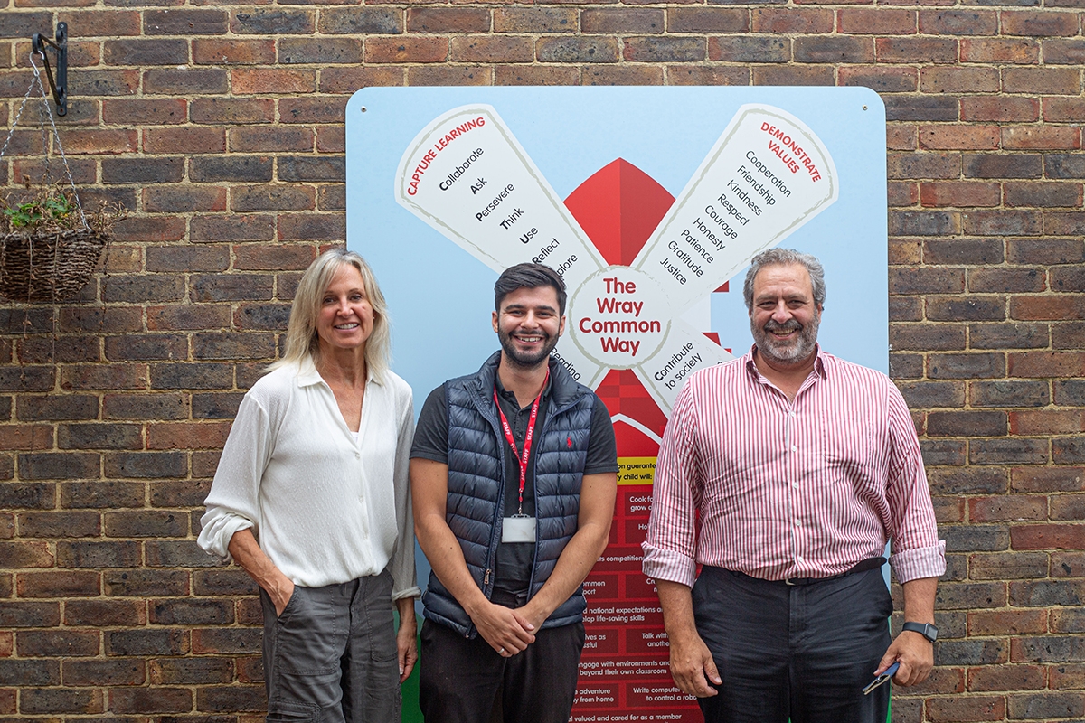 Robin Potter, Felix Savedra and Andy Psarianos at Wray Common Primary School