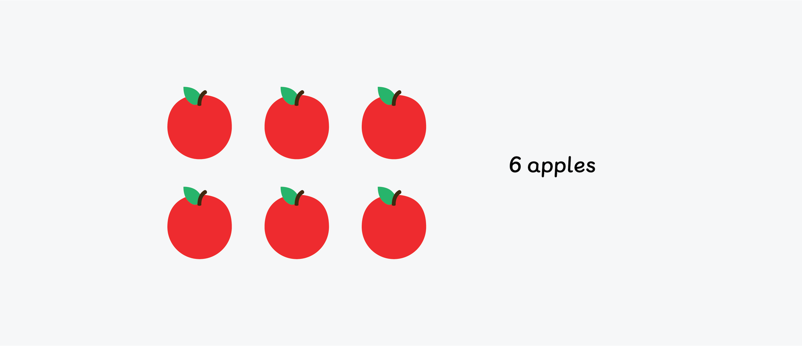 six red apples representing the abstract stage of maths mastery