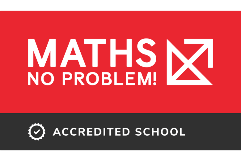 Advocate school badge featuring Maths — No Problem! logo