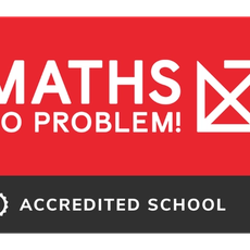 Advocate school badge featuring Maths — No Problem! logo