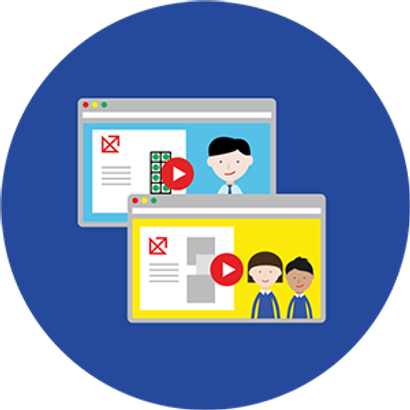 illustrations of videos loaded on web browsers