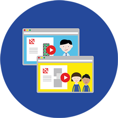 illustrations of videos loaded on web browsers