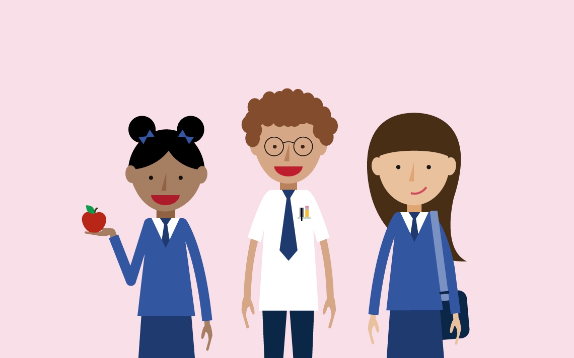 pupils in uniform ready to start their new year