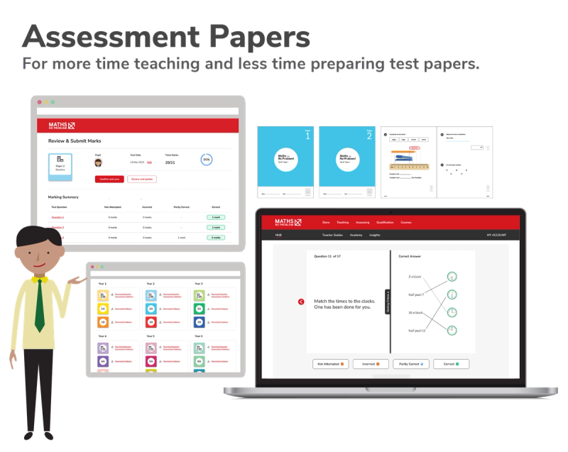 Assessment Papers, for more time teaching and less time preparing test papers. Images of Assessment Papers.