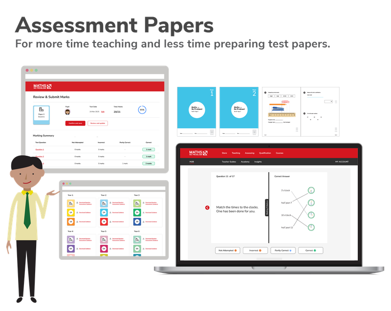 Assessment Papers, for more time teaching and less time preparing test papers. Images of Assessment Papers.