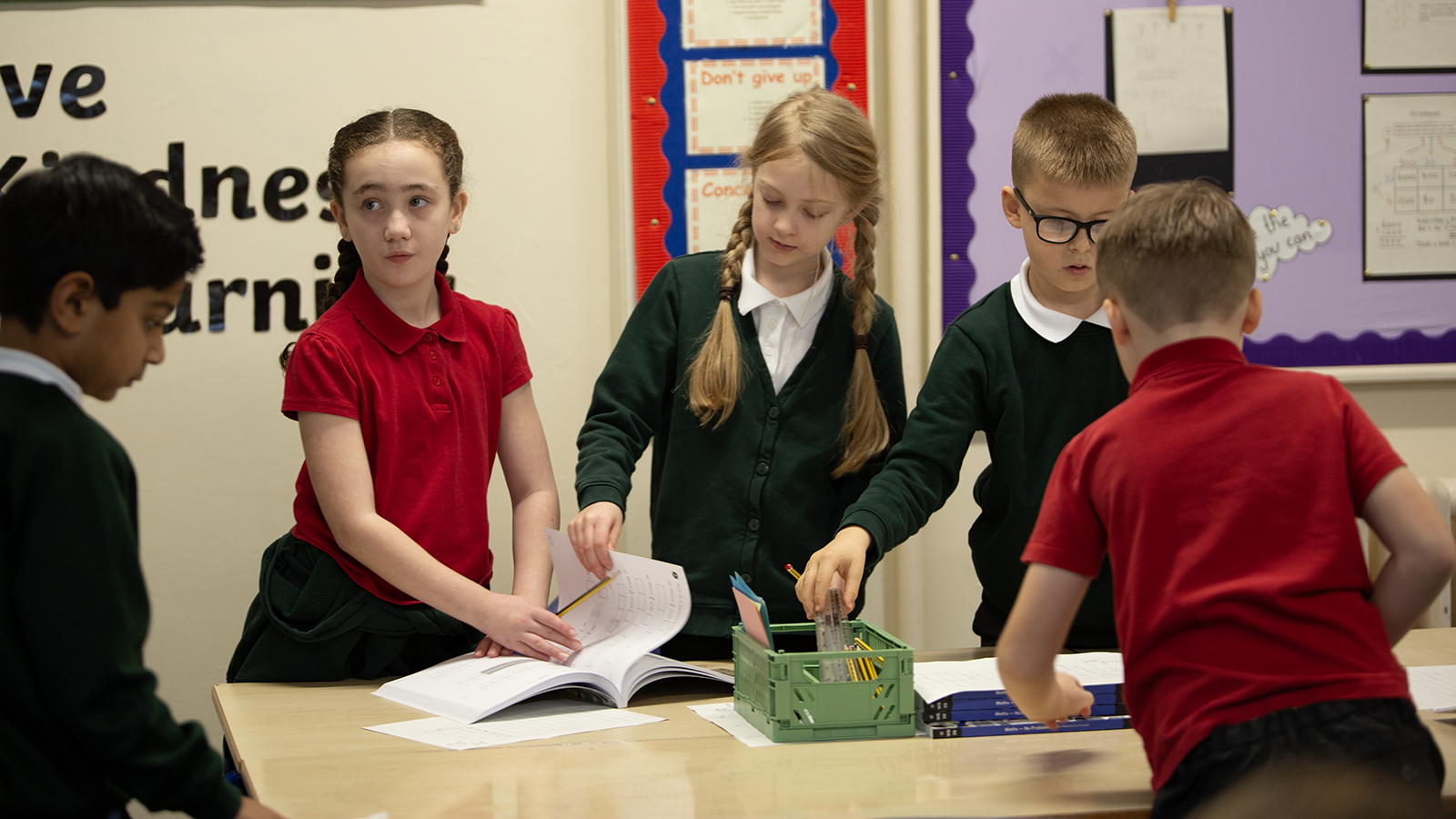 Sandycroft North Wales pupils discussing mathematics