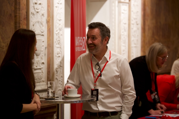 delegates talking during break