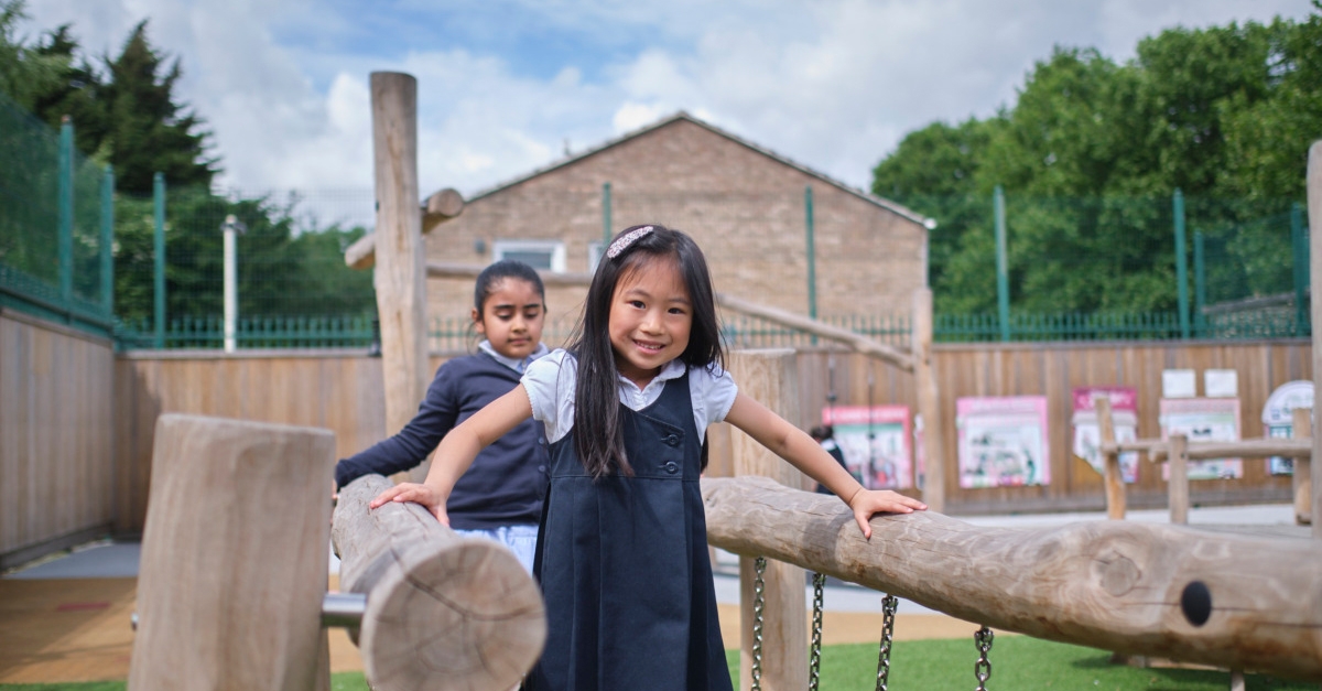 Children from Rosetta Primary School playing in the playground