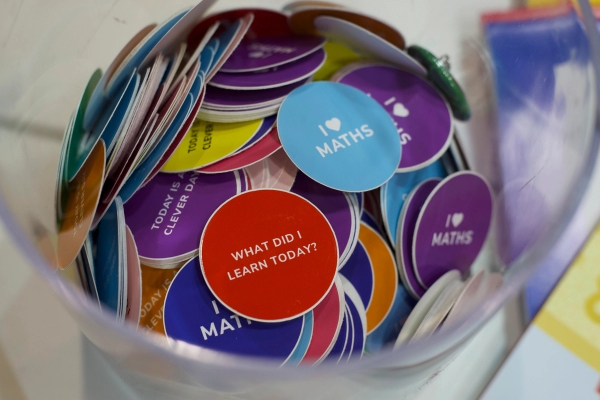 maths event stickers in a jar