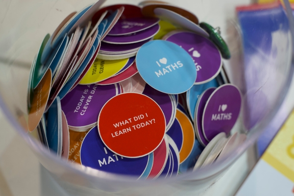 maths event stickers in a jar
