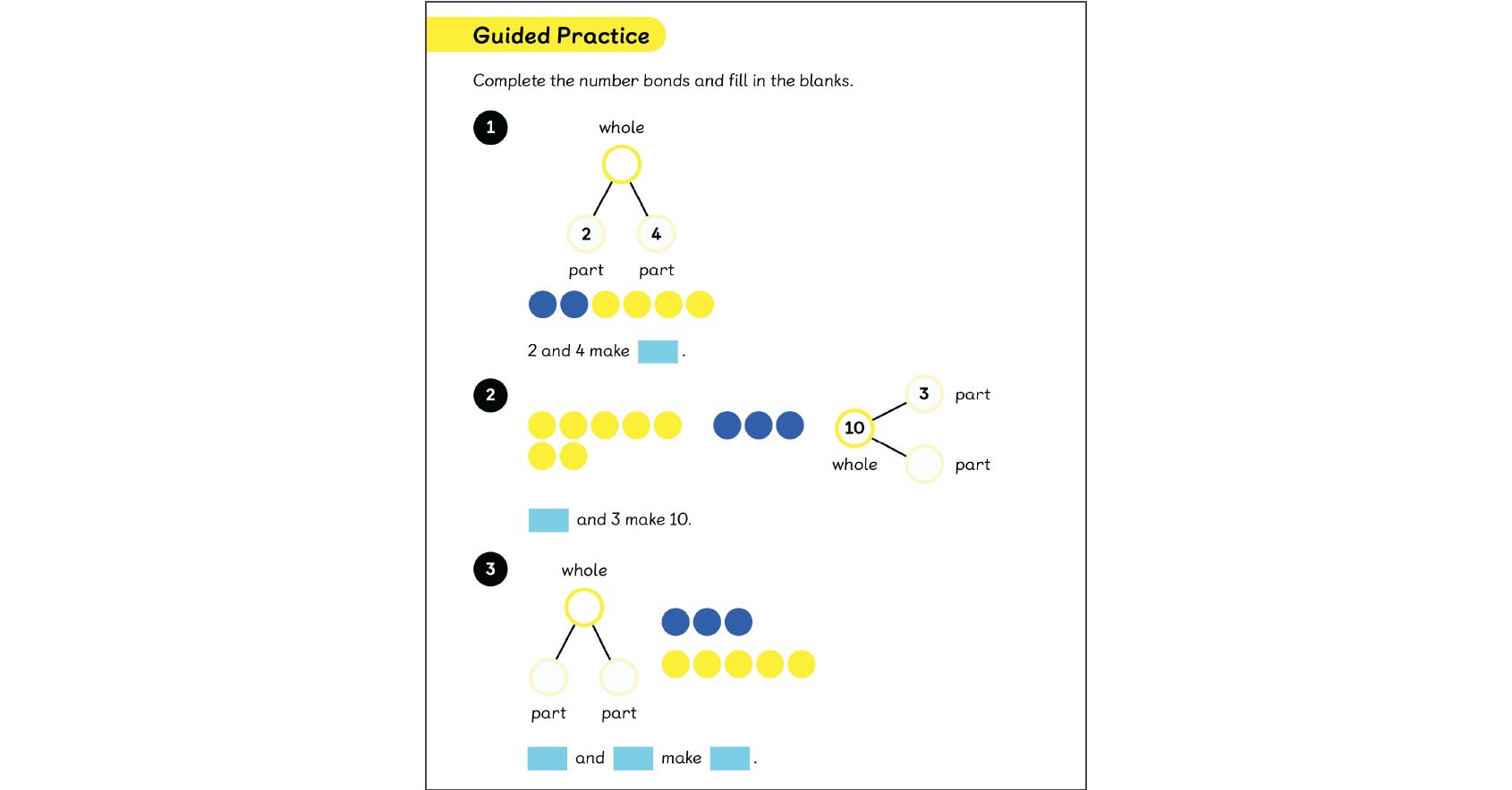 Guided practice section of Maths — No Problem! problem solving lesson