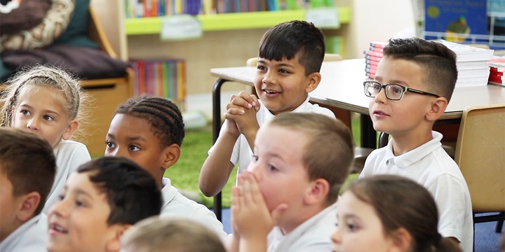 Primary education students in a maths classroom