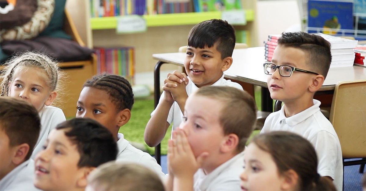 Primary education students in a maths classroom