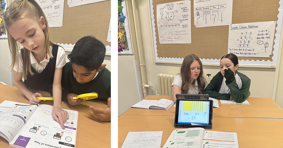 Sandycroft North Wales pupils discussing mathematics
