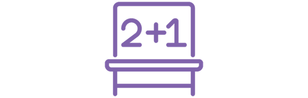 Spiral progession icon, showing a book and apple