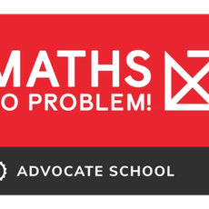 Advocate school badge featuring Maths — No Problem! logo