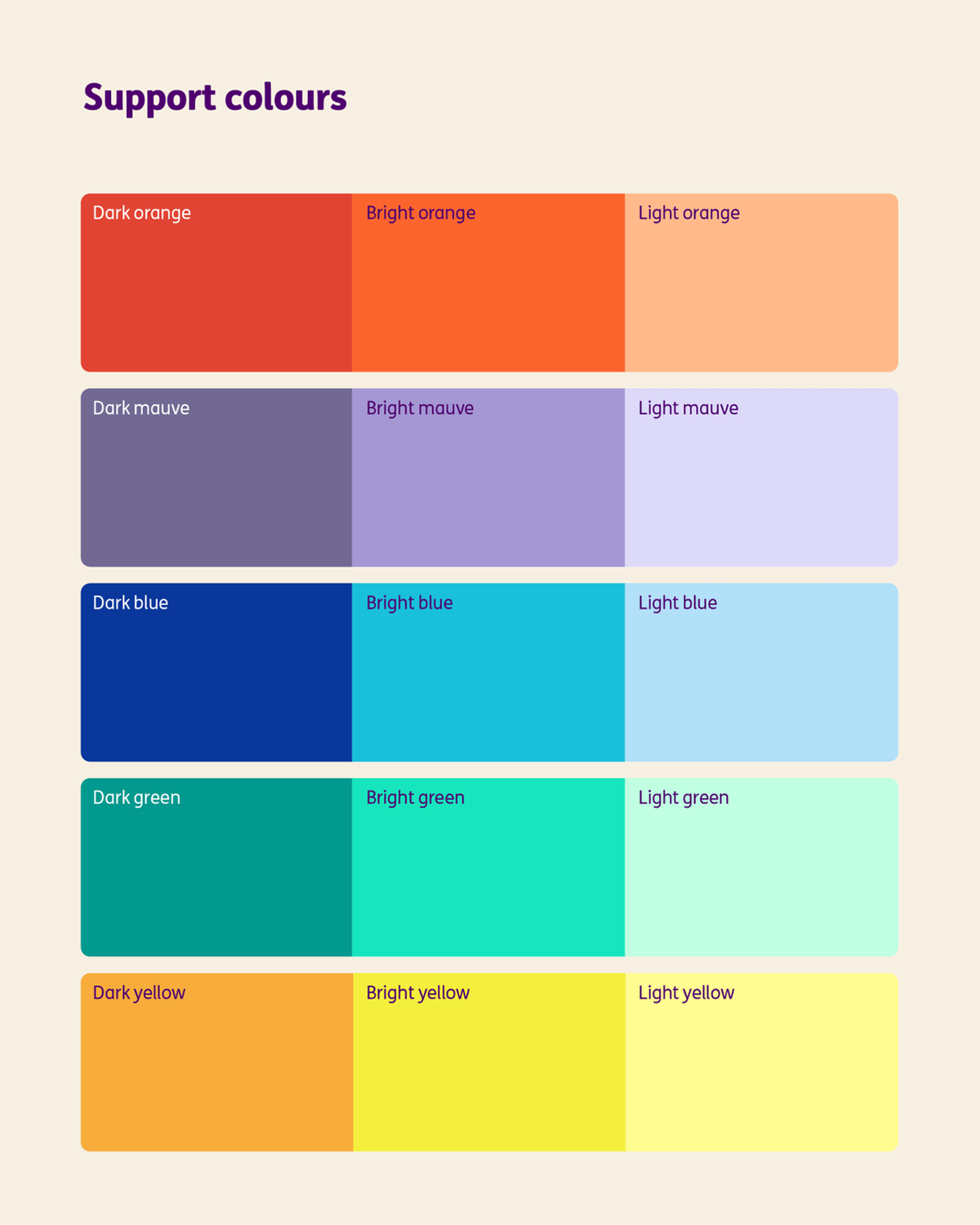 Mencap brand colours