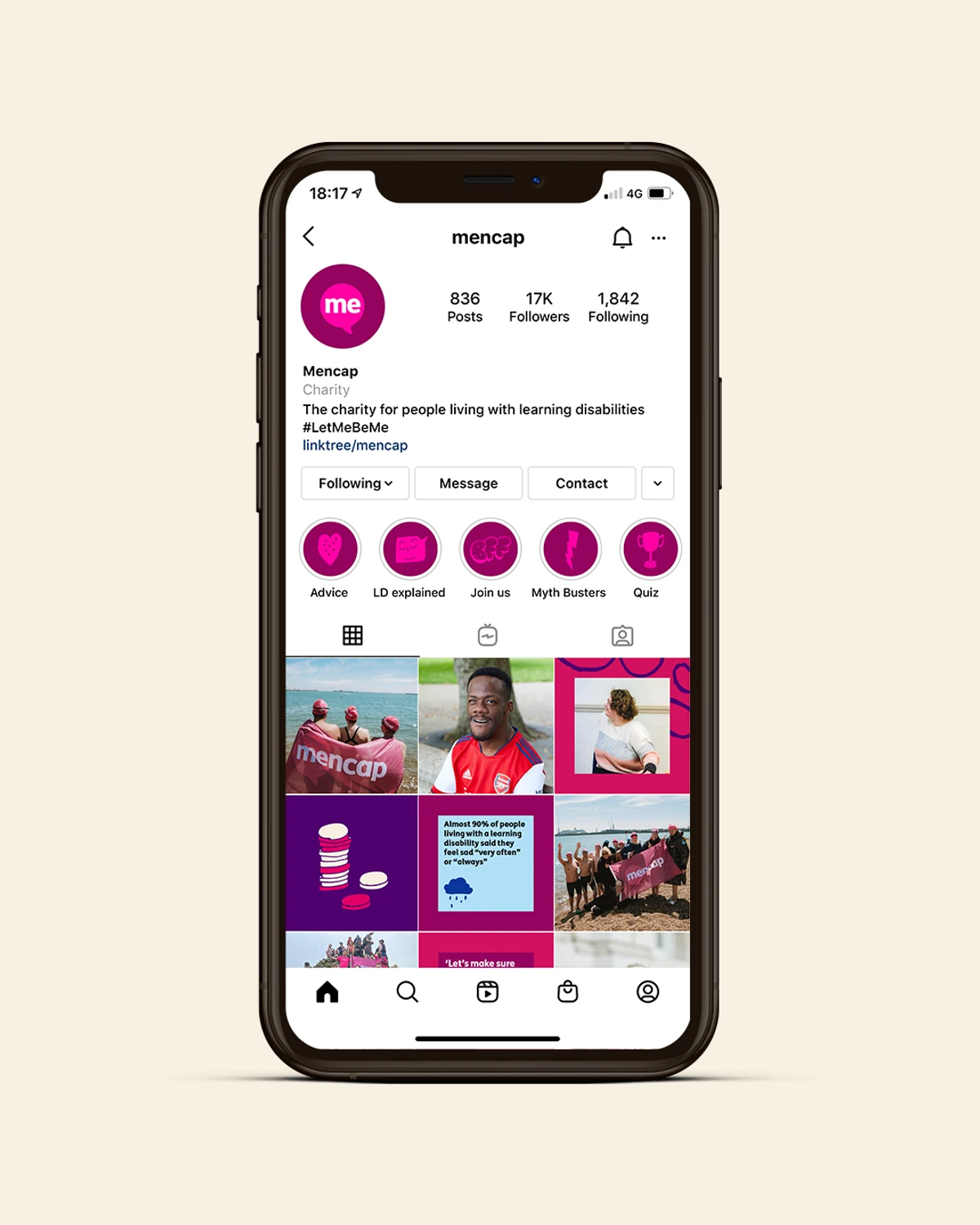 Mencap Instagram page