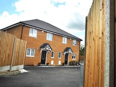 semi-detached new builds with front porches
