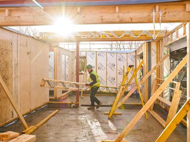 timber frame erect on site