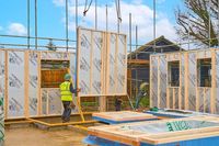 Timber frame self build house erected on site