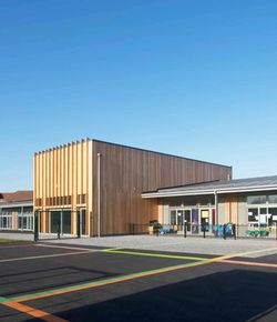 Timber frame school building with timber cladding