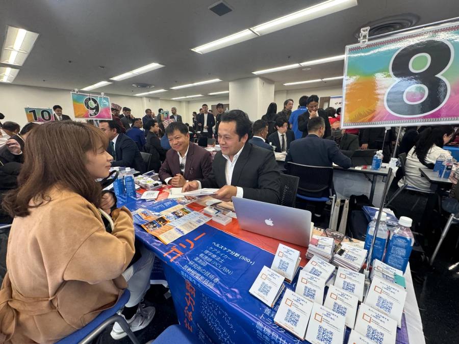 At a job fair in Japan