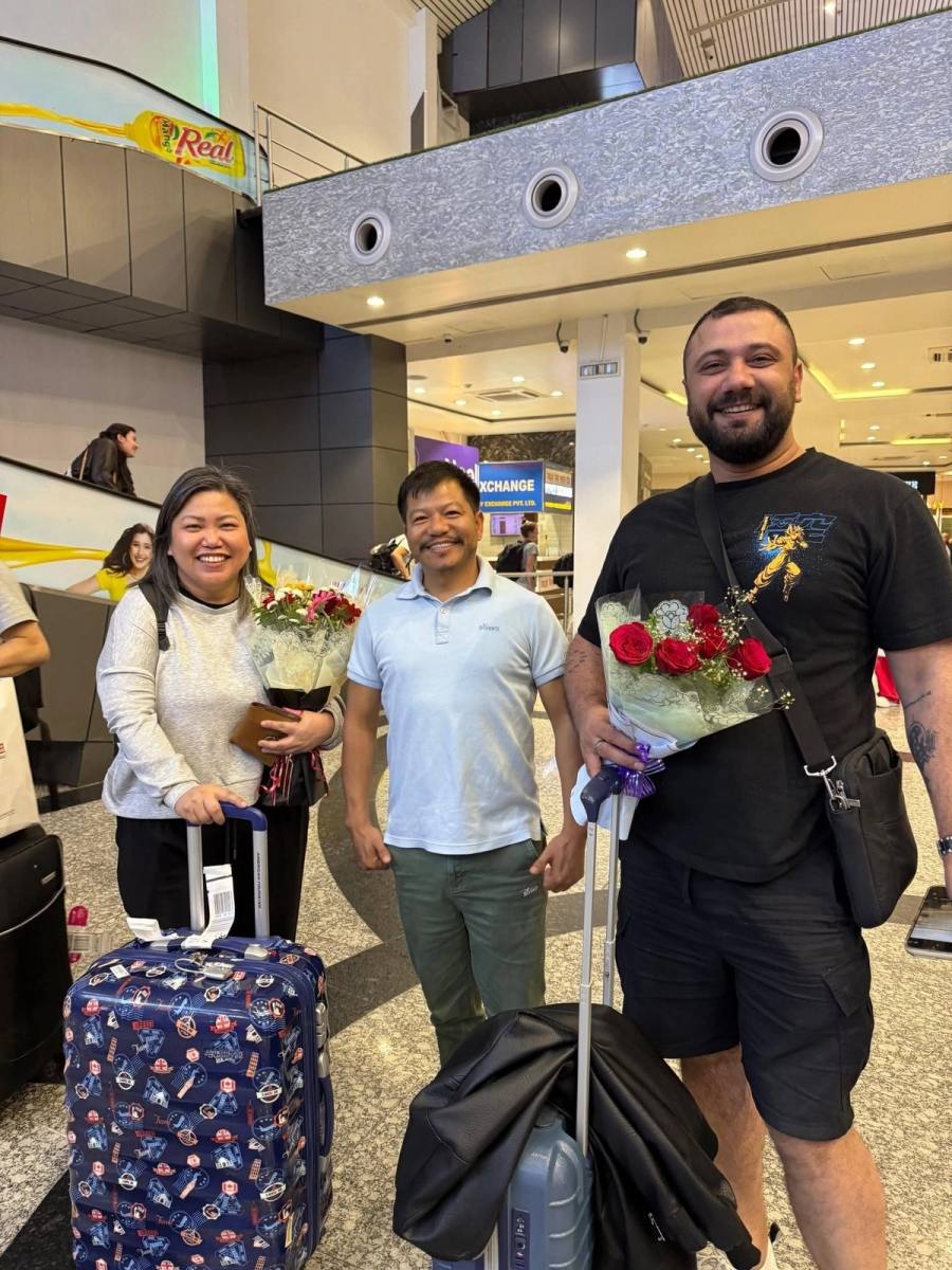 Met at the airport